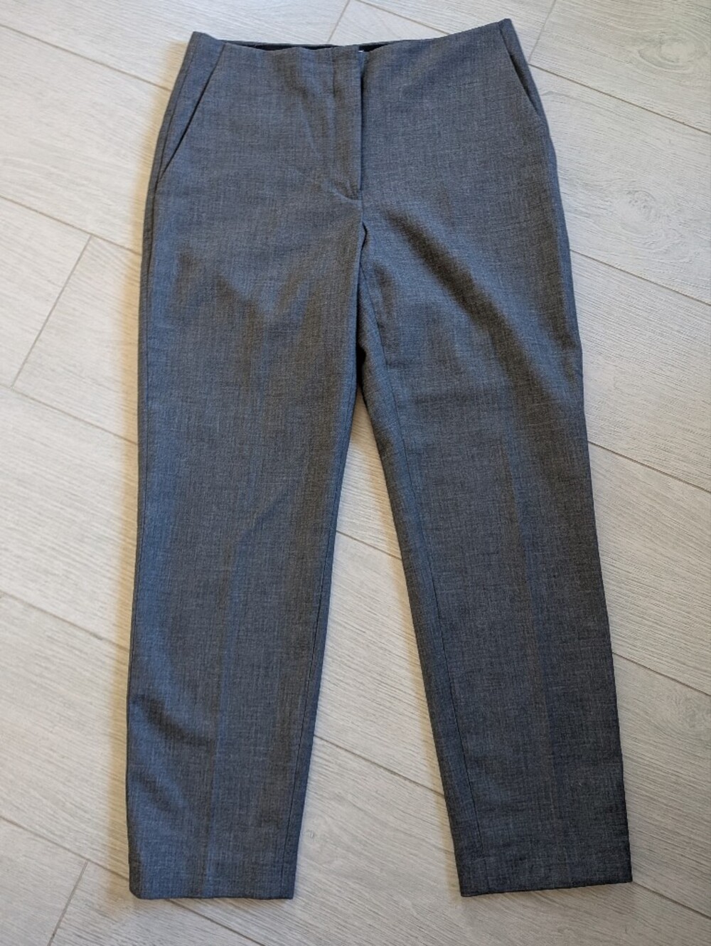 Babaton Gray Straight-Leg Ankle Dress Pants